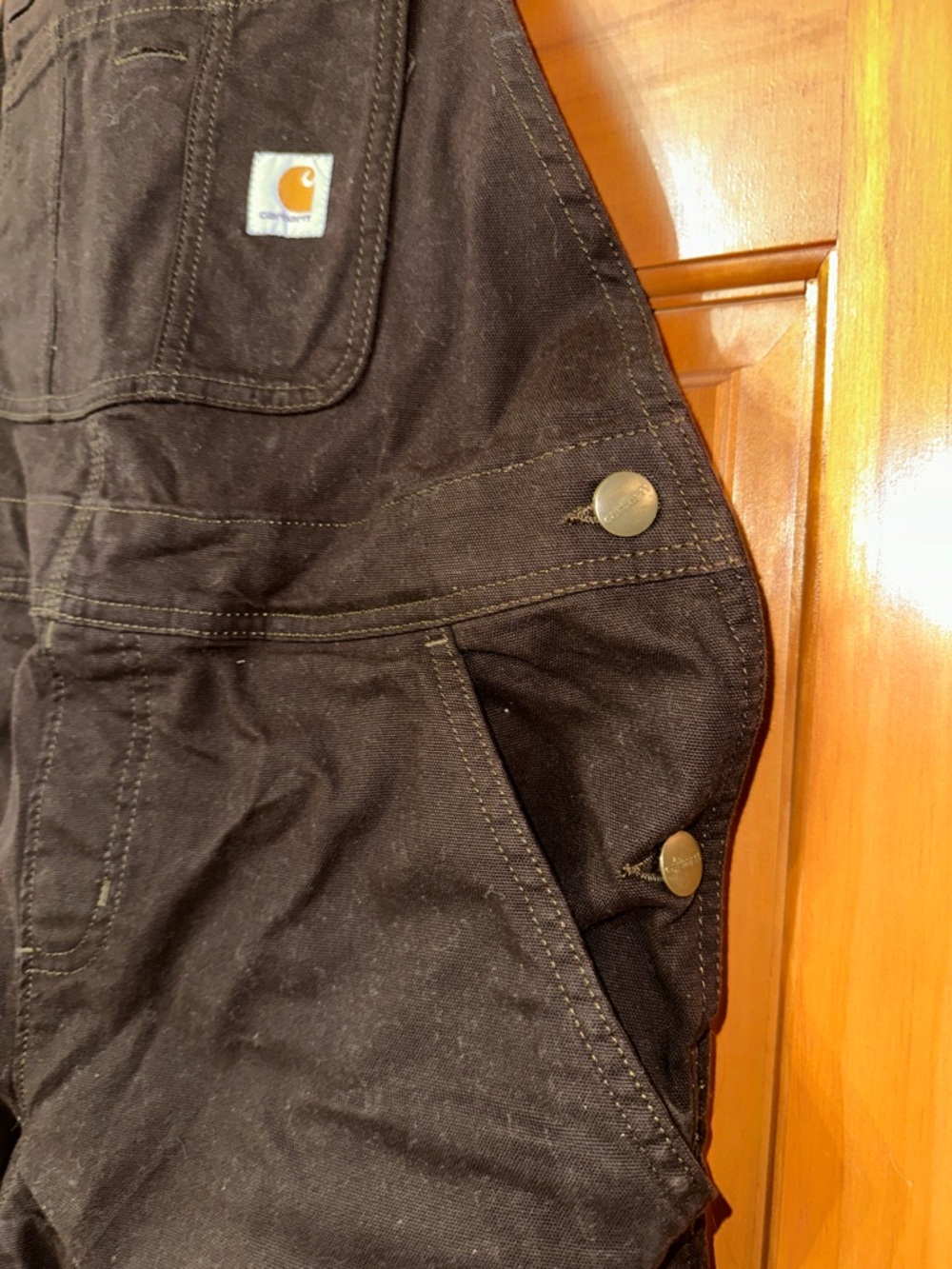 Carhartt Brown Utility Duck Canvas Bib Overalls - Picture 6 of 8